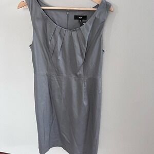 Mossimo Supply Co. Gray Sleeveless Pleated Neck Sheath Midi Dress Sz. 12 Bodycon